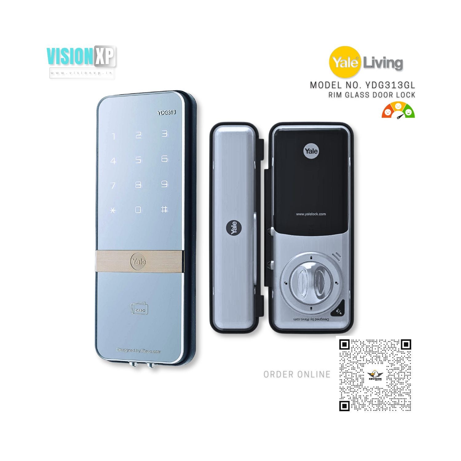 Yale YDG313 GL Smart Glass Door Lock Yale YDG313 GL Smart Glass Door Lock